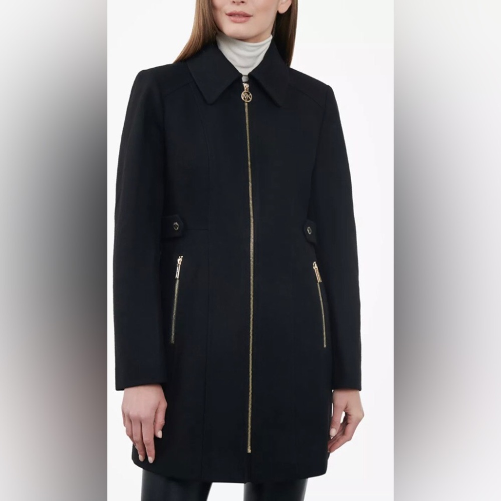 Michael Kors women’s wool jacket with hood. Never worn.